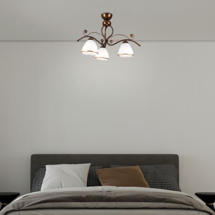 Plafonski luster RETRO 3xE27/60W/230V bronza patina