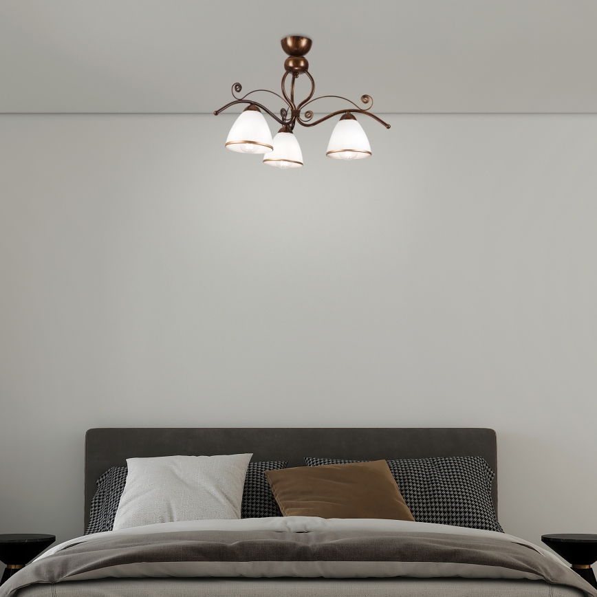 Plafonski luster RETRO 3xE27/60W/230V bronza patina