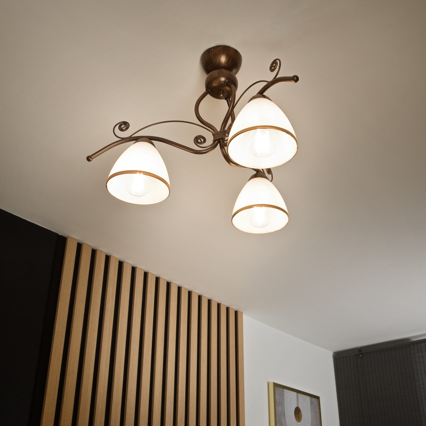 Plafonski luster RETRO 3xE27/60W/230V bronza patina