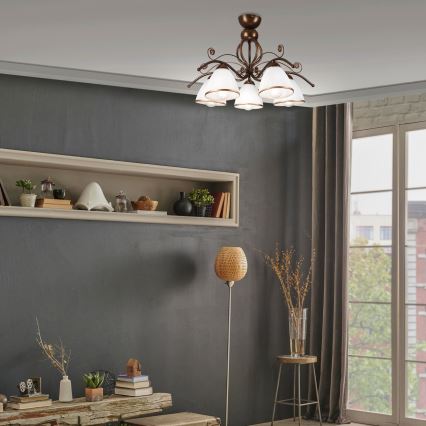 Plafonski luster RETRO 5xE27/60W/230V bronza patina