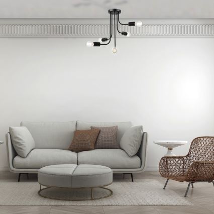 Plafonski luster TRINITY 5xE27/15W/230V crni