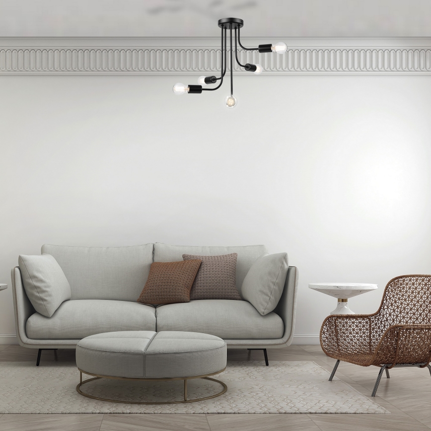 Plafonski luster TRINITY 5xE27/15W/230V crni