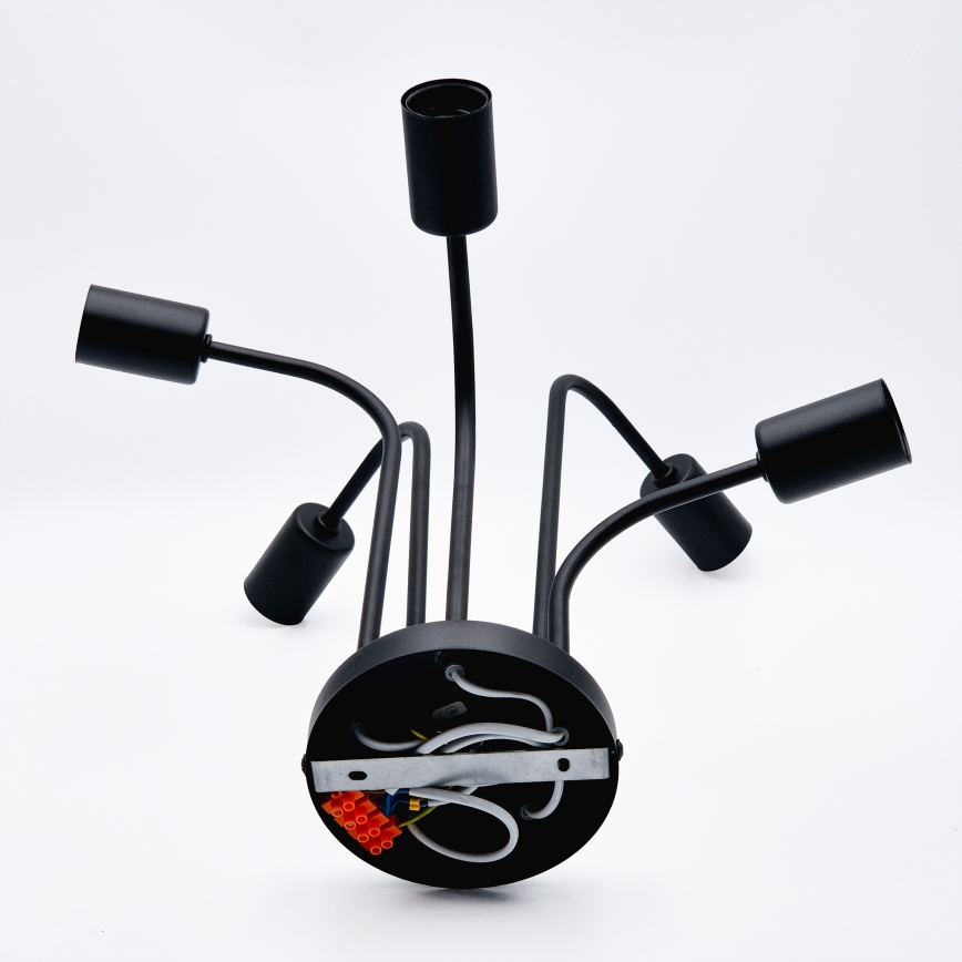 Plafonski luster TRINITY 5xE27/15W/230V crni