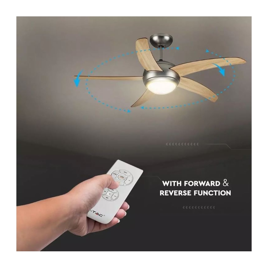 Plafonski ventilator 2xE27/20W/230V prečnik 132 cm + daljinski upravljač