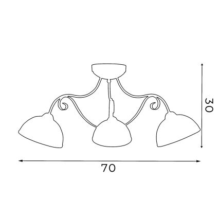 Plafonsko svetlo ANTICA 3xE27/60W/230V