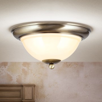 Plafonsko svetlo AUSTRIAN OLD LAMP 2xE27/60W/230V Ø 27 cm bronza/bež