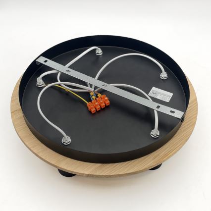 Plafonsko svetlo DUSTY 5xE27/15W/230V prečnik 34 cm hrast/crna