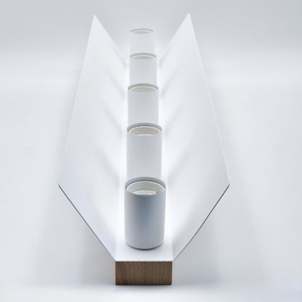 Plafonsko svetlo ESME 5xE27/15W/230V bela/hrast