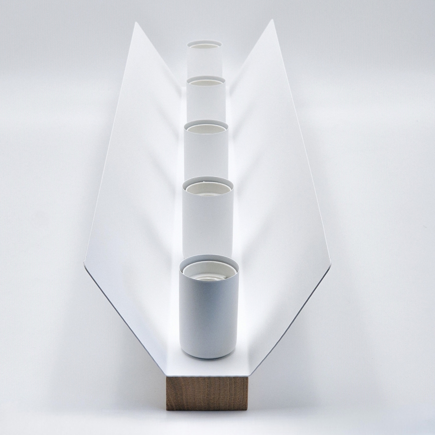 Plafonsko svetlo ESME 5xE27/15W/230V bela/hrast