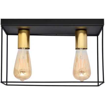Plafonsko svetlo FINN 2xE27/15W/230V crna/zlatna