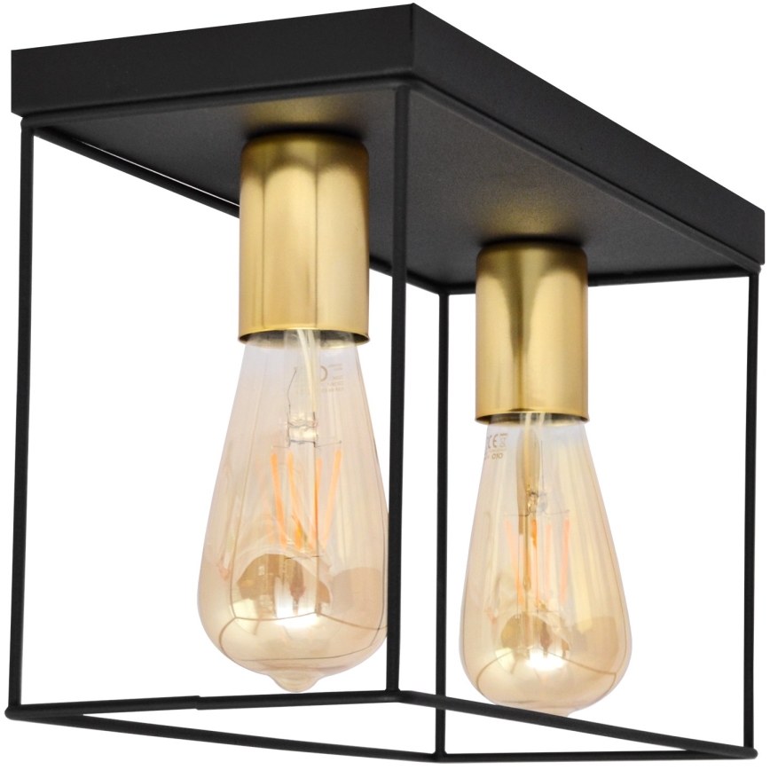 Plafonsko svetlo FINN 2xE27/15W/230V crna/zlatna