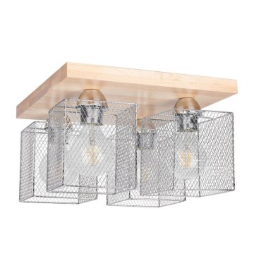 Plafonsko svetlo NORMAN WOOD 4xE27/25W/230V breza