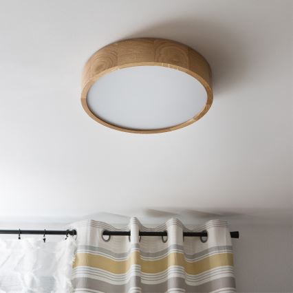 Plafonsko svetlo OAK 2xE27/60W/230V hrast, prečnik 37,5 cm