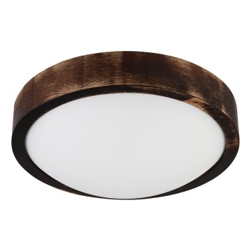 Plafonsko svetlo OAK SMOKY SLIM 1xE27/15W/230V prečnik 27 cm hrast/tamno braon