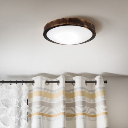 Plafonsko svetlo OAK SMOKY SLIM 1xE27/15W/230V prečnik 27 cm hrast/tamno braon