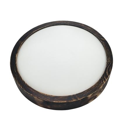 Plafonsko svetlo OAK SMOKY SLIM 1xE27/15W/230V prečnik 27 cm hrast/tamno braon