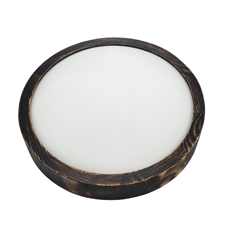 Plafonsko svetlo OAK SMOKY SLIM 1xE27/15W/230V prečnik 27 cm hrast/tamno braon