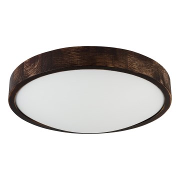 Plafonsko světlo OAK SMOKY SLIM 2xE27/15W/230V, prečnik 37 cm, hrast/tamno braon