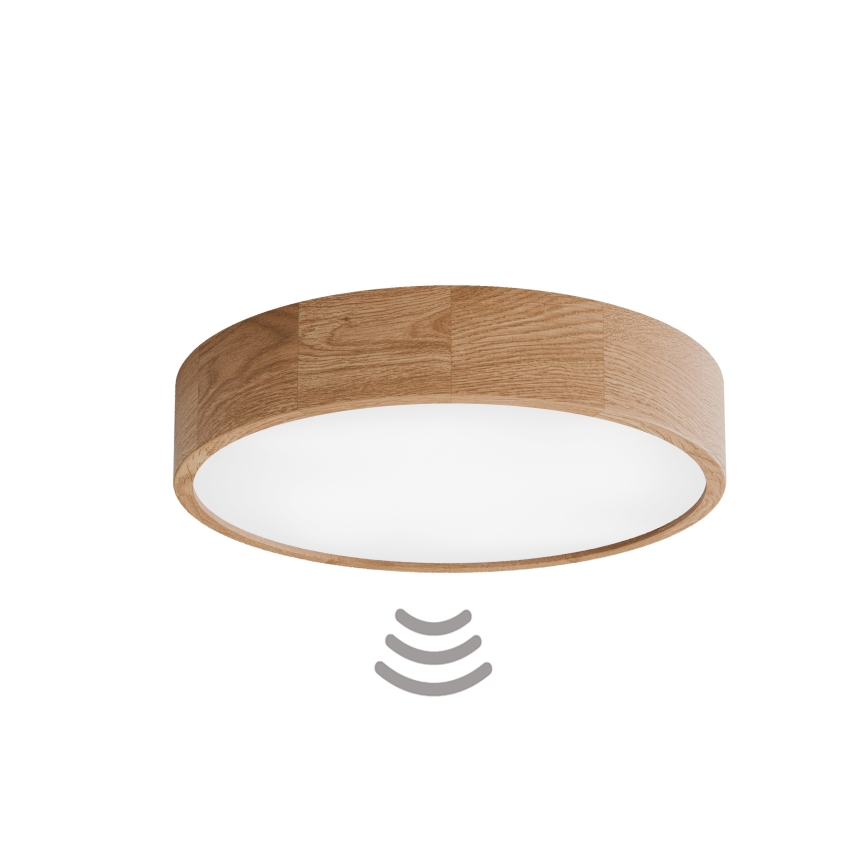 Plafonsko svetlo sa senzorom CLEO 4xE27/24W/230V, prečnik 47,5 cm, hrast
