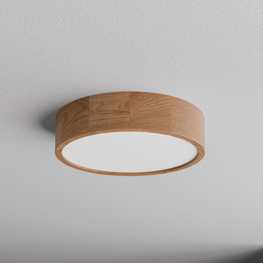 Plafonsko svetlo za kupatilo sa senzorom CLEO 3xE27/24W/230V, prečnika 37,5 cm, IP54, hrast