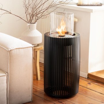 Planika - biokamin 87x37,6 cm 2,5 kW crni + zaštitni poklopac