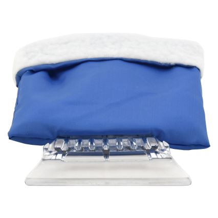 Plavi strugač leda za auto sa rukavicom