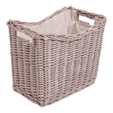 Pletena korpa od pruća za drva sa ručkama 40x45 cm