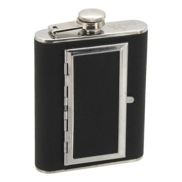 Pljoska sa futrolom za cigare 175 ml crna
