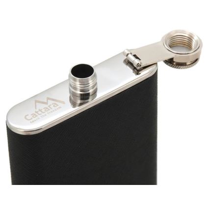 Pljoska sa futrolom za cigare 175 ml crna