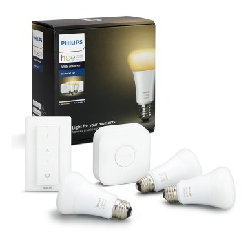Početni paket Philips Hue WHITE AMBIANCE 3xE27/9,5W/230V