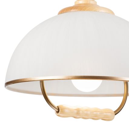 Podesivi luster RAMONA 1xE27/60W/230V bež/svetlo braon/borovina