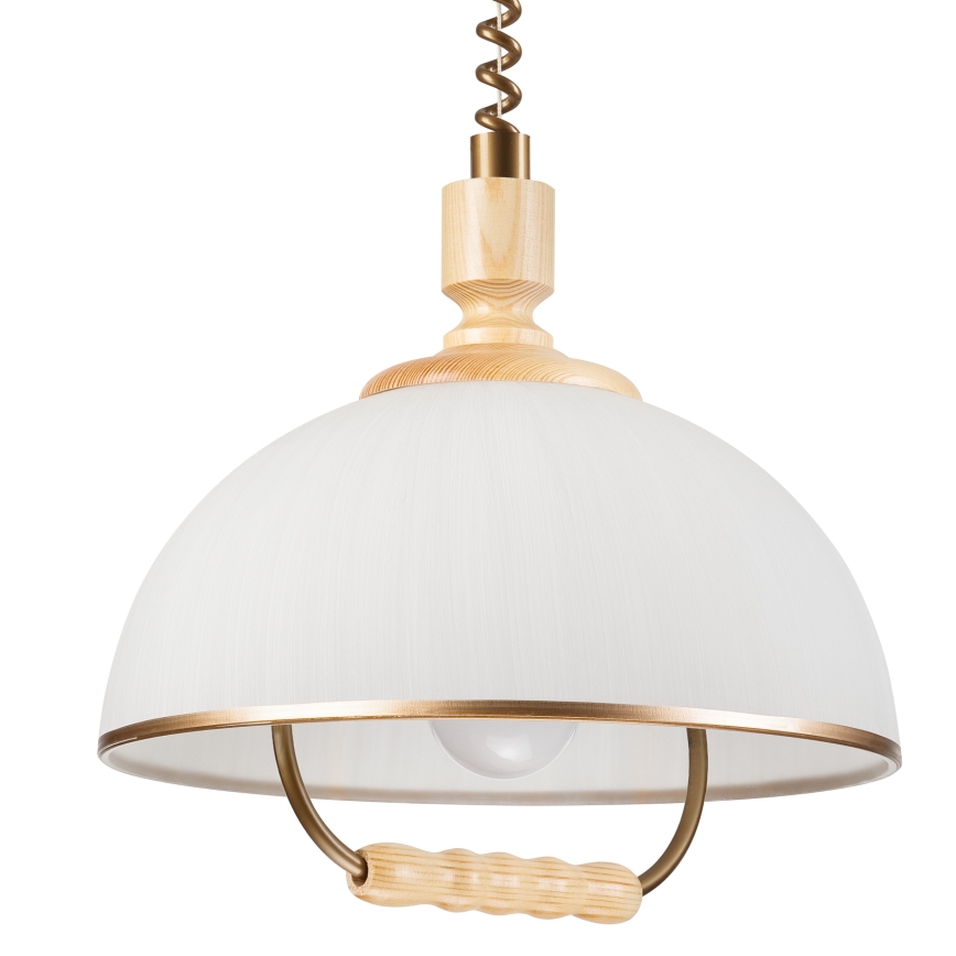 Podesivi luster RAMONA 1xE27/60W/230V bež/svetlo braon/borovina