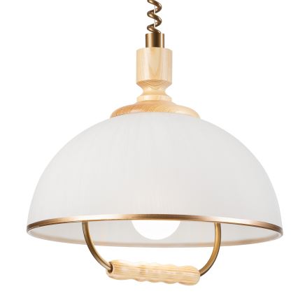 Podesivi luster RAMONA 1xE27/60W/230V bež/svetlo braon/borovina