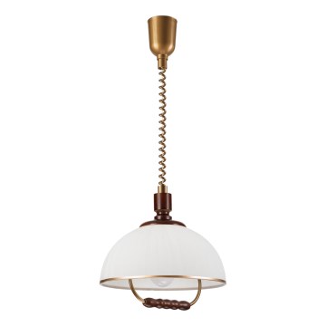 Podesivi luster RAMONA 1xE27/60W/230V bež/tamno braon/borovina