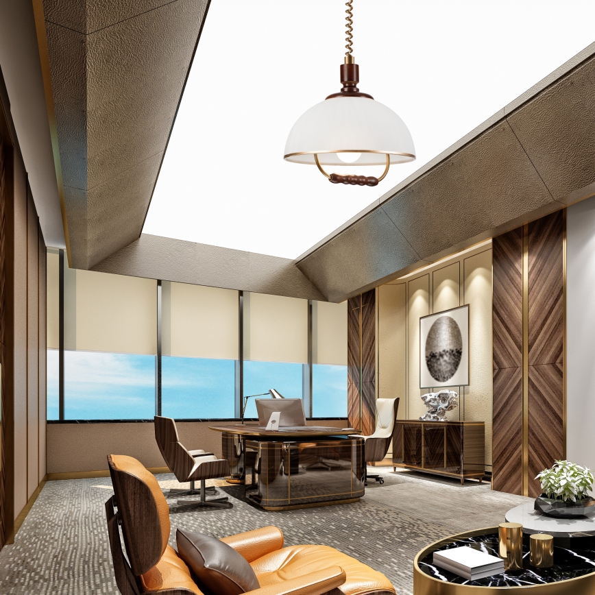 Podesivi luster RAMONA 1xE27/60W/230V bež/tamno braon/borovina