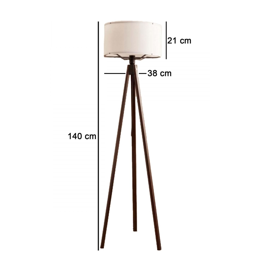 Podna lampa AYD 1xE27/40W/230V braon/bela