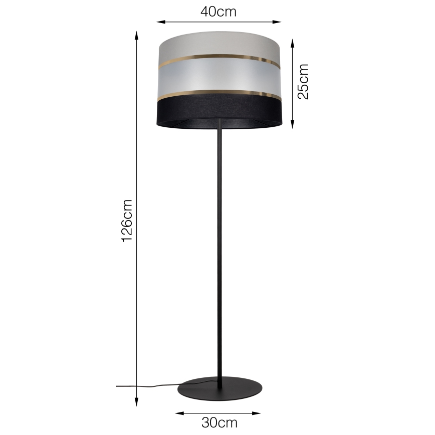 Podna lampa CORAL  1xE27/60W/230V crna/siva