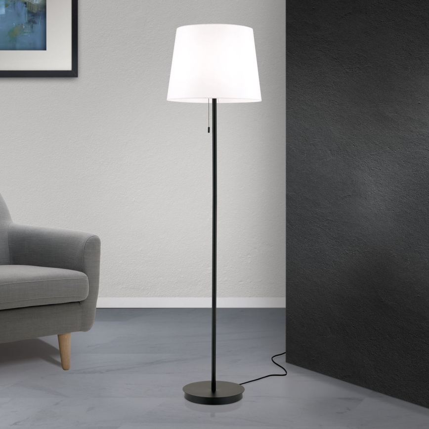 Podna lampa LUDWIG 1xE27/40W/230V bela/crno