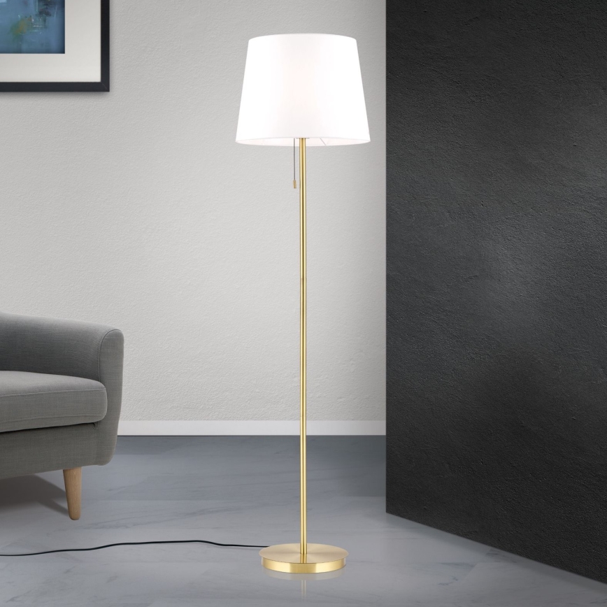 Podna lampa LUDWIG 1xE27/40W/230V bela/zlatna