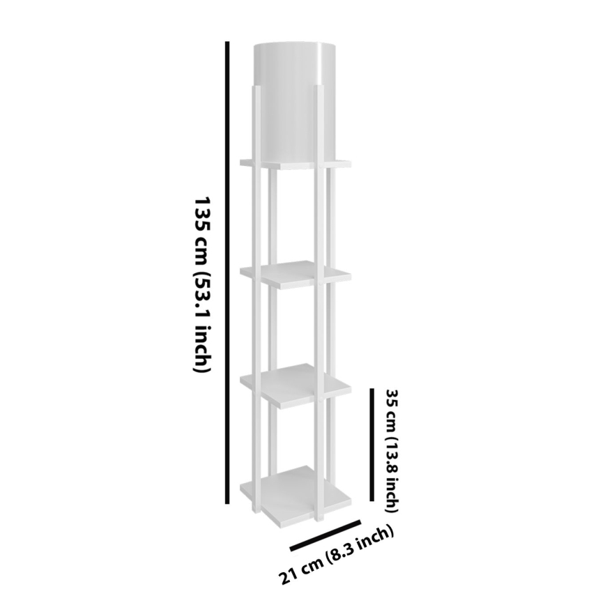 Podna lampa sa policama NORA 1xE27/40W/230V bela