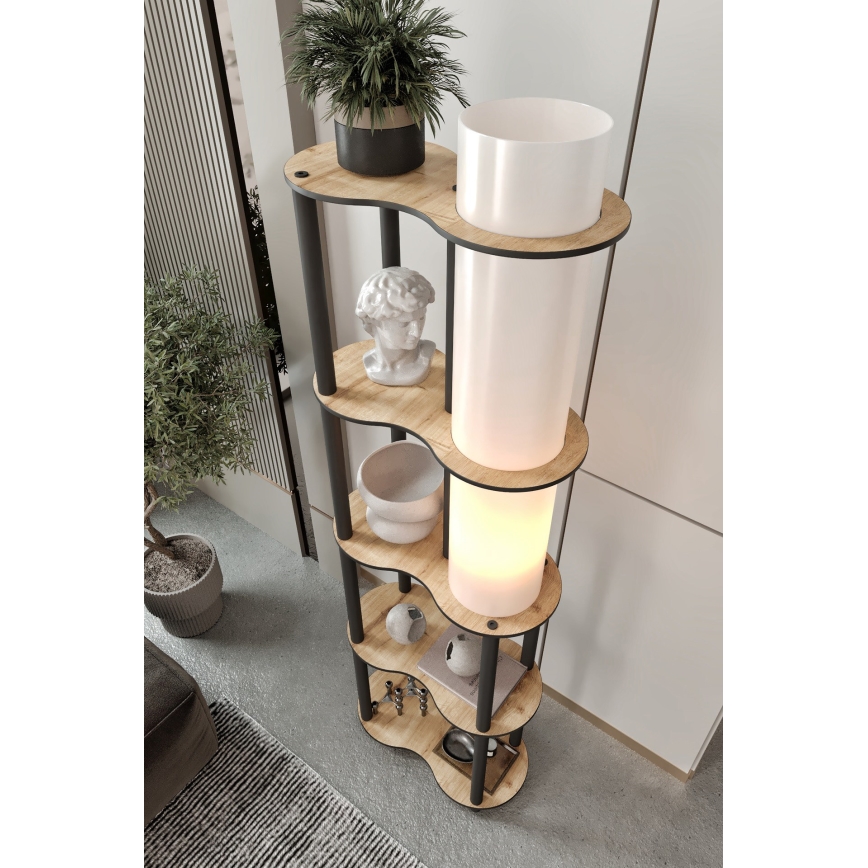 Podna lampa sa policama NOTO 1xE27/40W/230V bež/crna