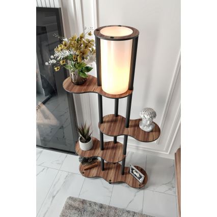 Podna lampa sa policama NOTO 1xE27/40W/230V braon/crna