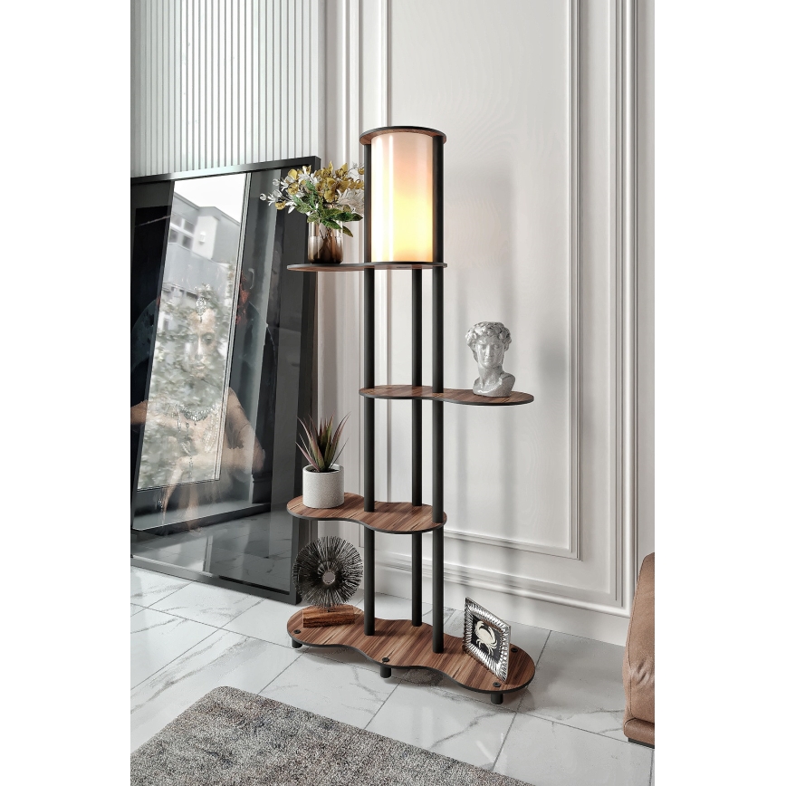 Podna lampa sa policama NOTO 1xE27/40W/230V braon/crna