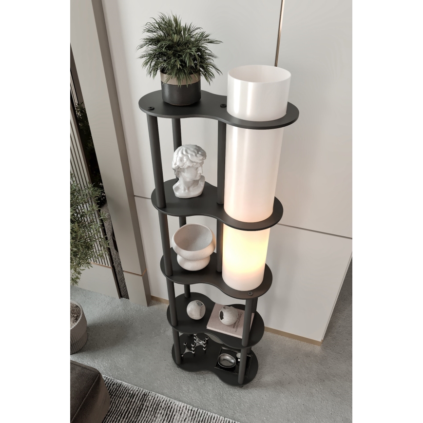 Podna lampa sa policama NOTO 1xE27/40W/230V crna