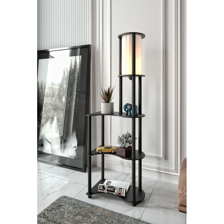 Podna lampa sa policama NOTO 1xE27/40W/230V crna