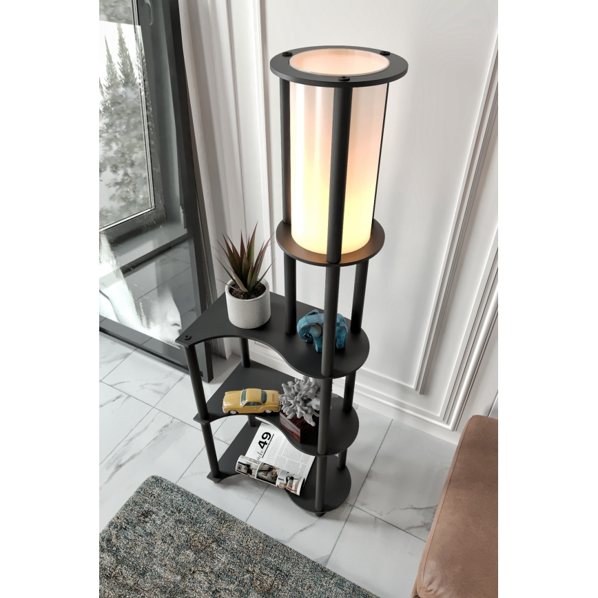 Podna lampa sa policama NOTO 1xE27/40W/230V crna