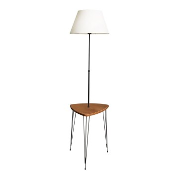 Podna lampa sa stolićem 1xE27/40W/230V crna/braon