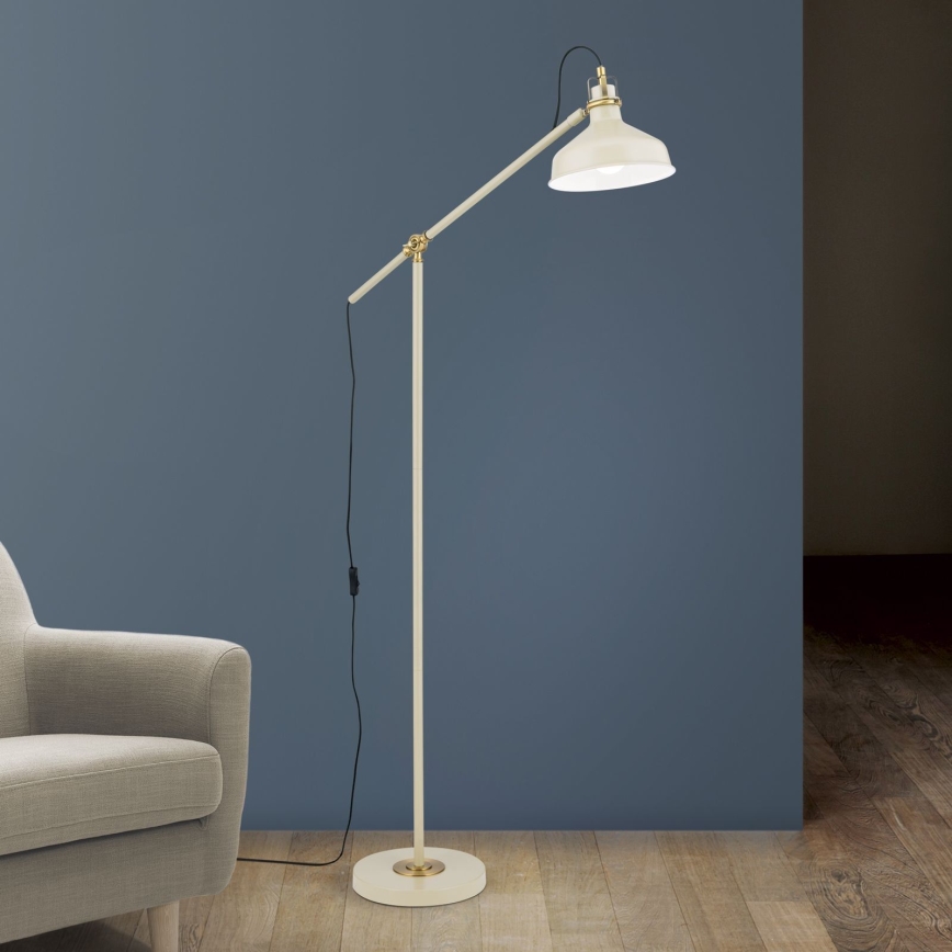 Podna lampa SCHILLER 1xE27/40W/230V kremasta/bronzana