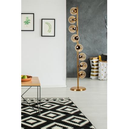 Podna lampa SIMAY 8xE27/40W/230V zlatna