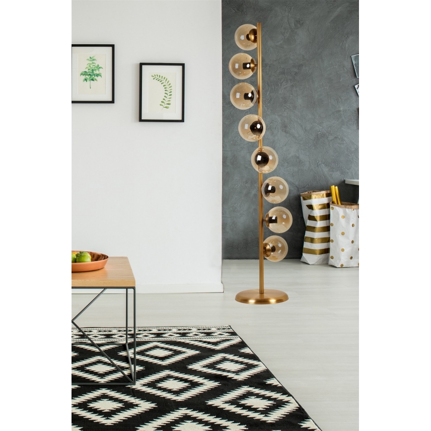 Podna lampa SIMAY 8xE27/40W/230V zlatna